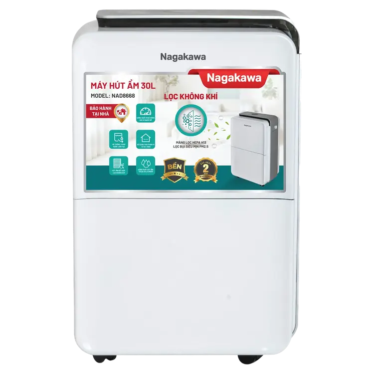 Máy hút ẩm lọc không khí 30L Nagakawa NAD8666