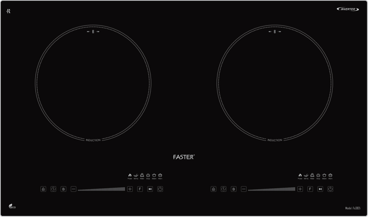 Bếp từ 2 vùng nấu Inverter Faster FS382I