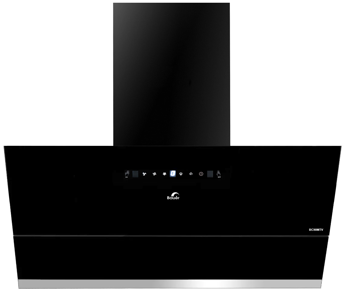 Máy hút mùi áp tường màu đen 90cm Bauer BC90MTV
